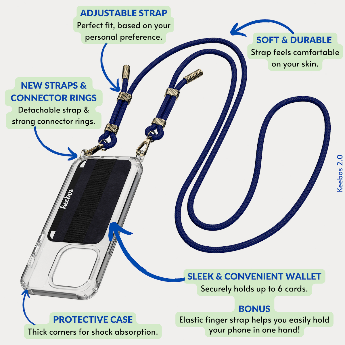 Crossbody Phone Case - Navy Blue