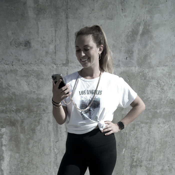 Crossbody iPhone Case - Royal (Onyx Chain)