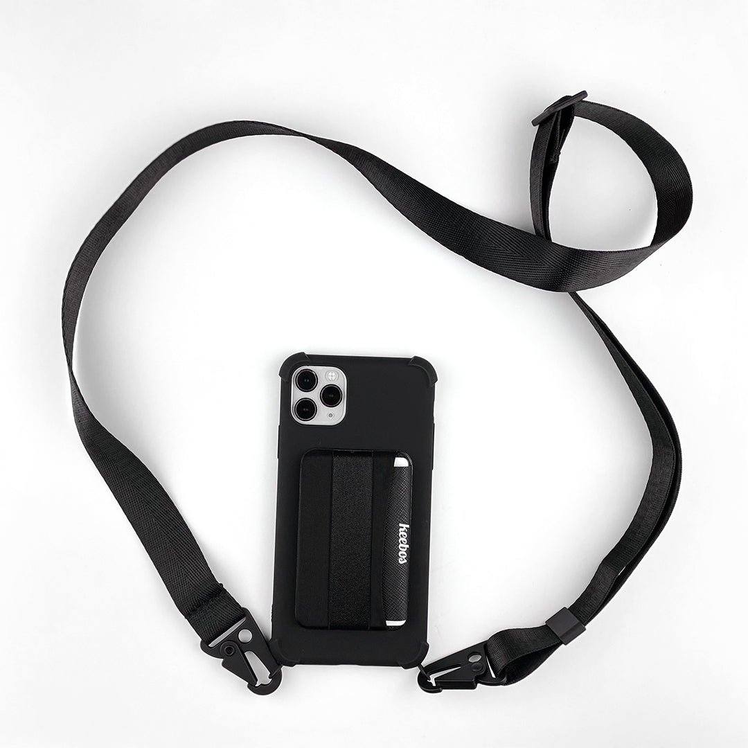 Black Crossbody iPhone Case - Voyage (Detachable Strap)