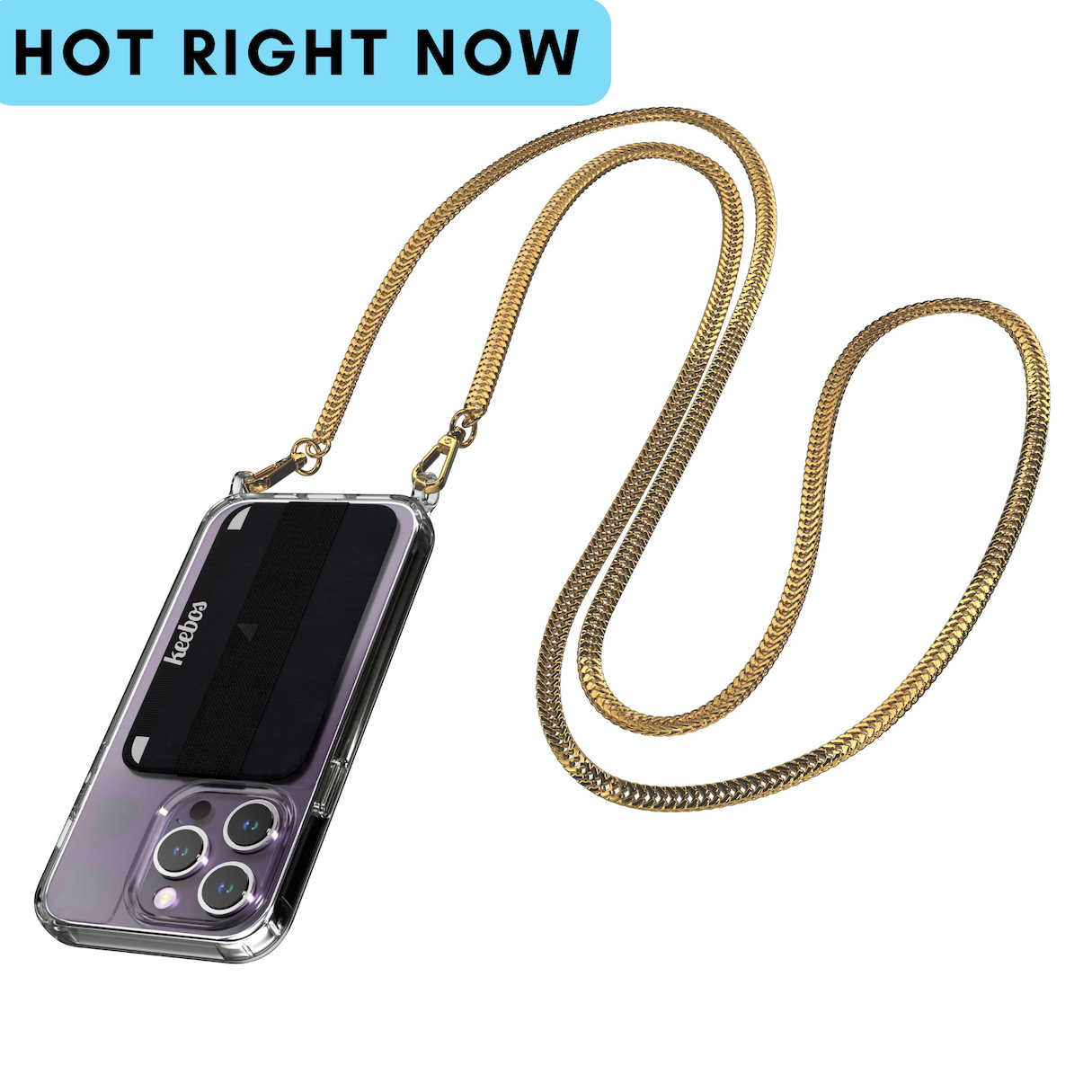 Crossbody Phone Case - Royal (Gold Chain)
