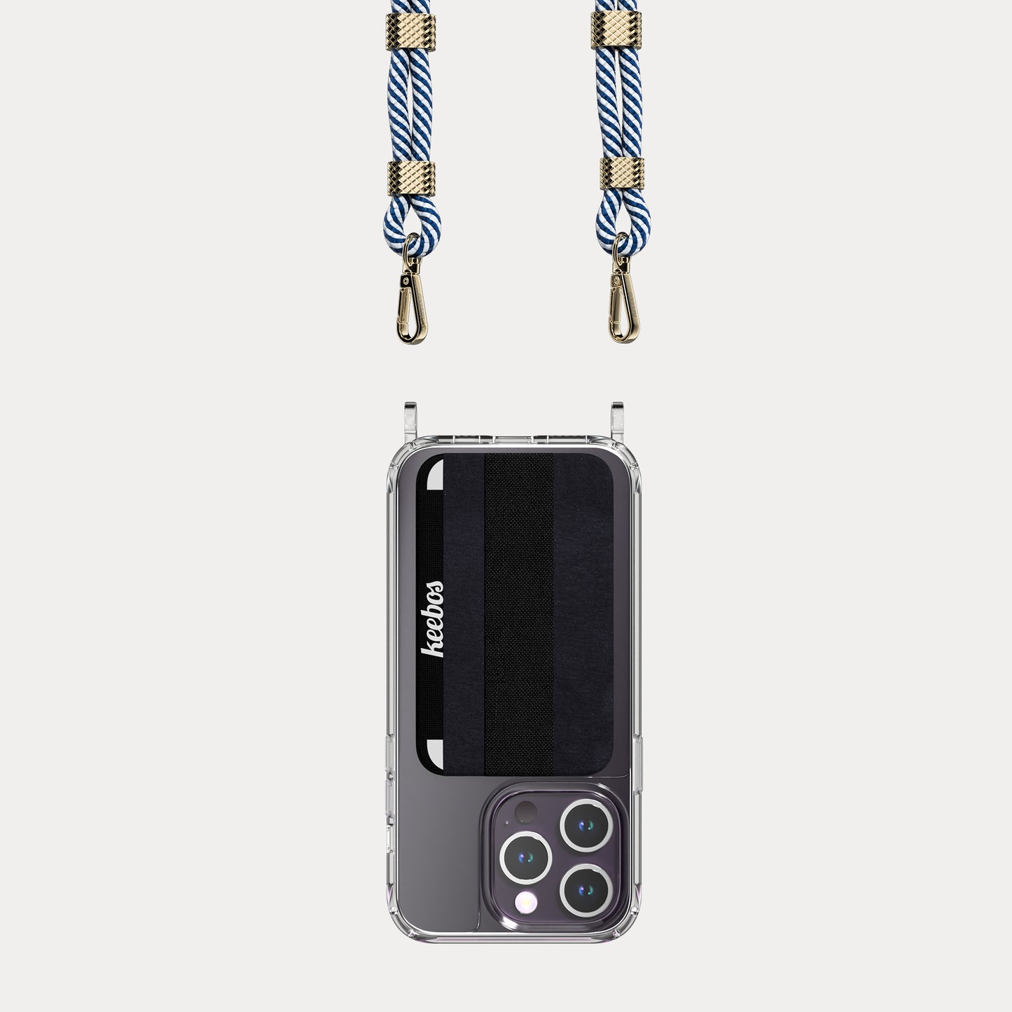 Crossbody Phone Case - Marine (Blue & White)