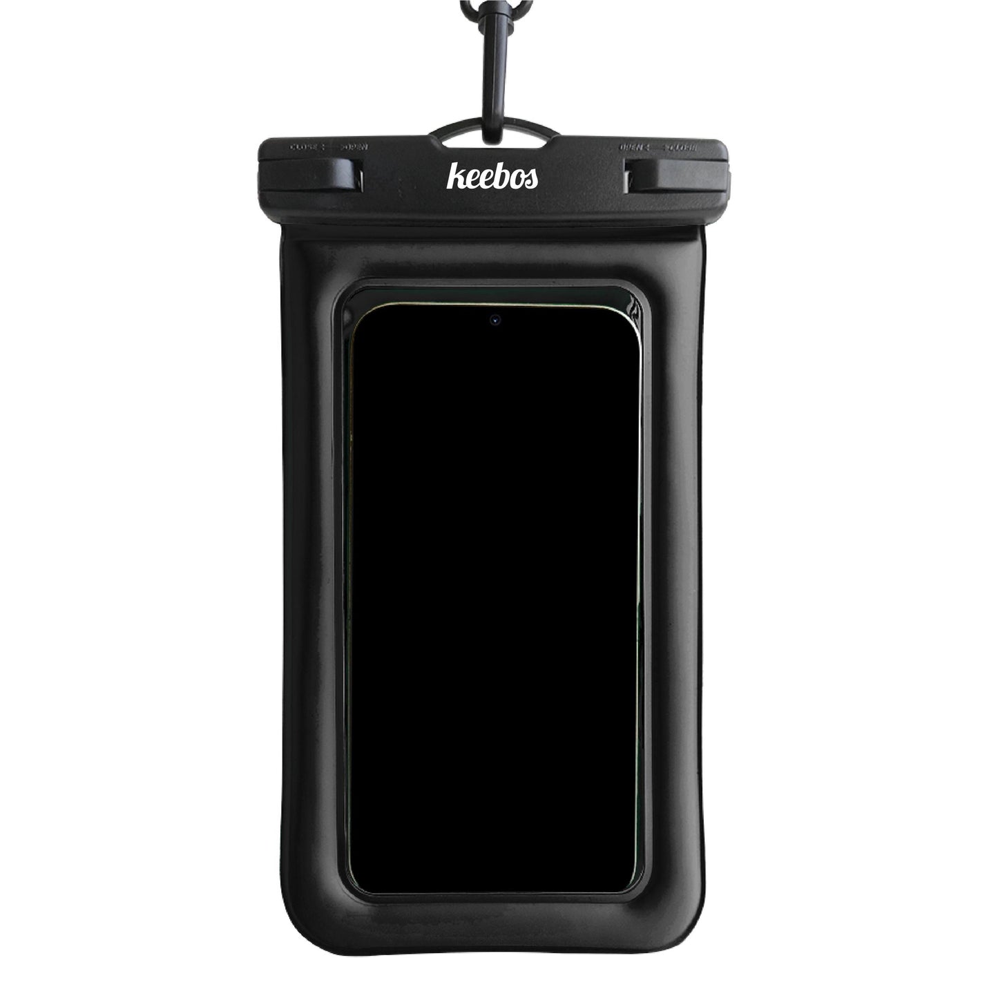 Black Waterproof Phone Case with Strap for vacation and beach