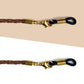 Brown sunglass strap, side view