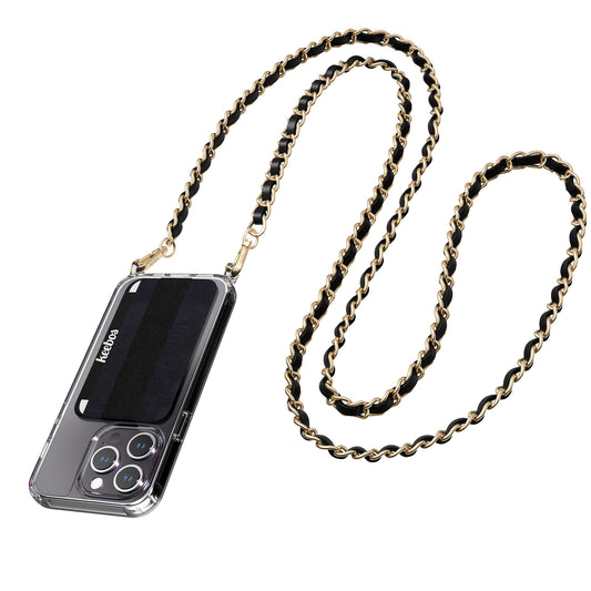 Crossbody Phone Case - Rialto (Vegan Leather & Gold Chain)