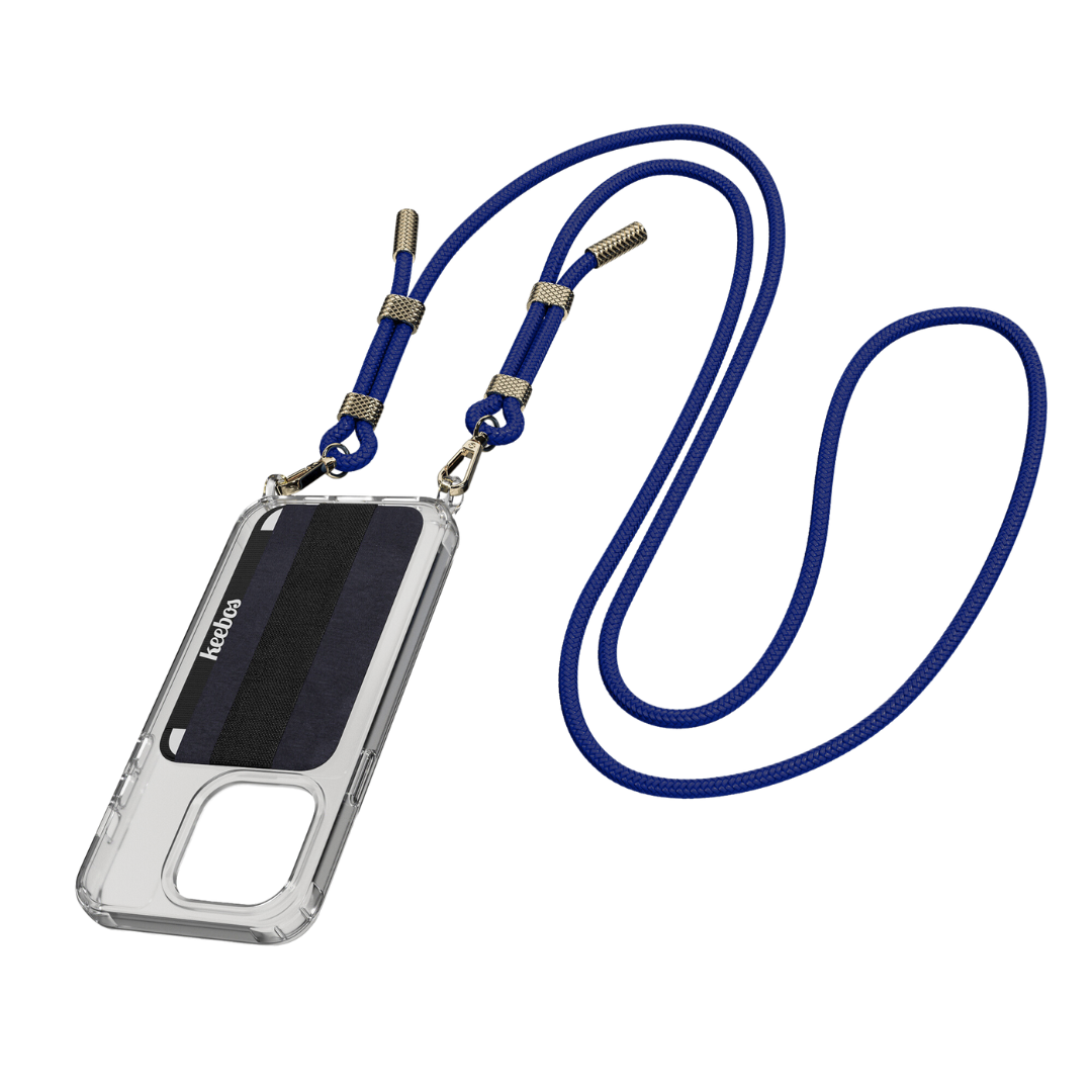 keebos navy blue crossbody phone case strap