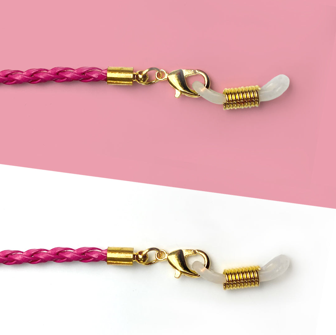 Pink sunglass strap detail