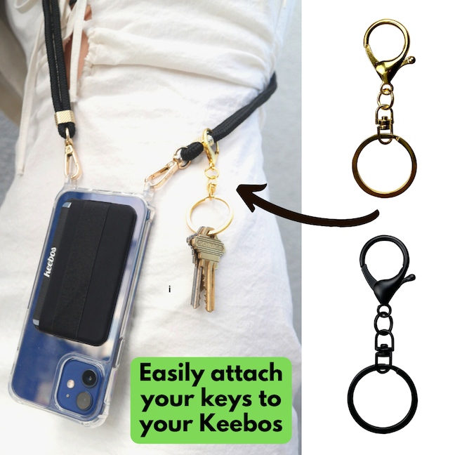 Keebos Travel Pack Bundle - Crossbody Case, Sunglass Strap, Key Clips