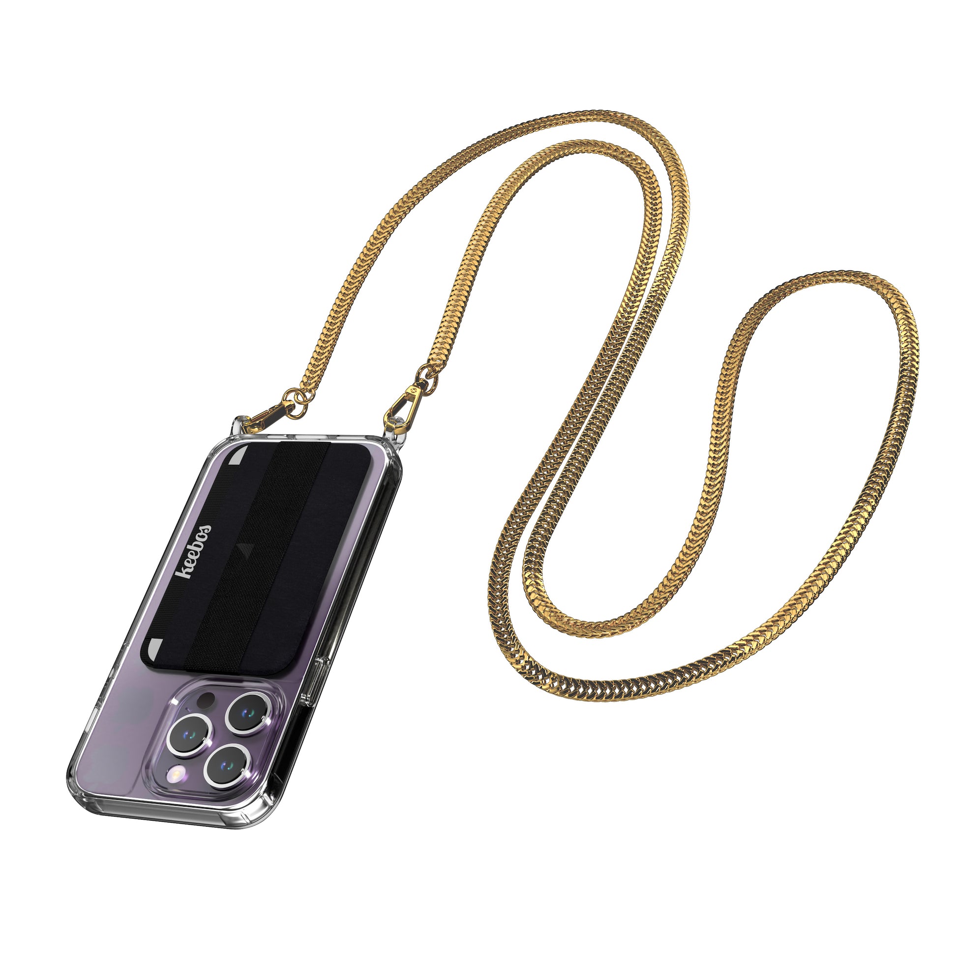 Golden Initial Chain-Strap Wallet - C