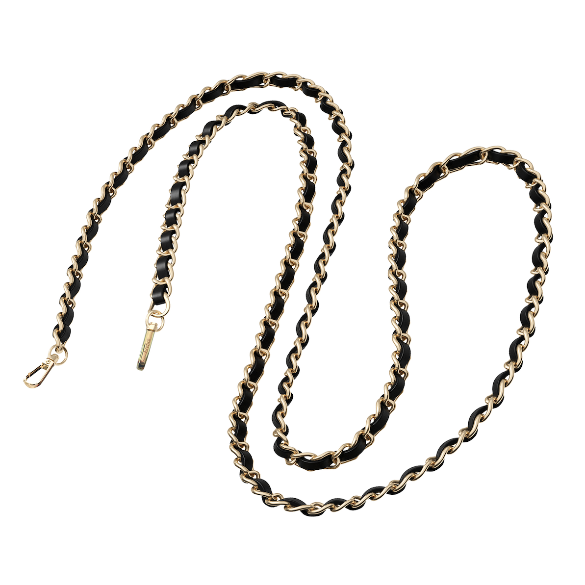 Rialto vegan leather and gold chain crossbody phone strap