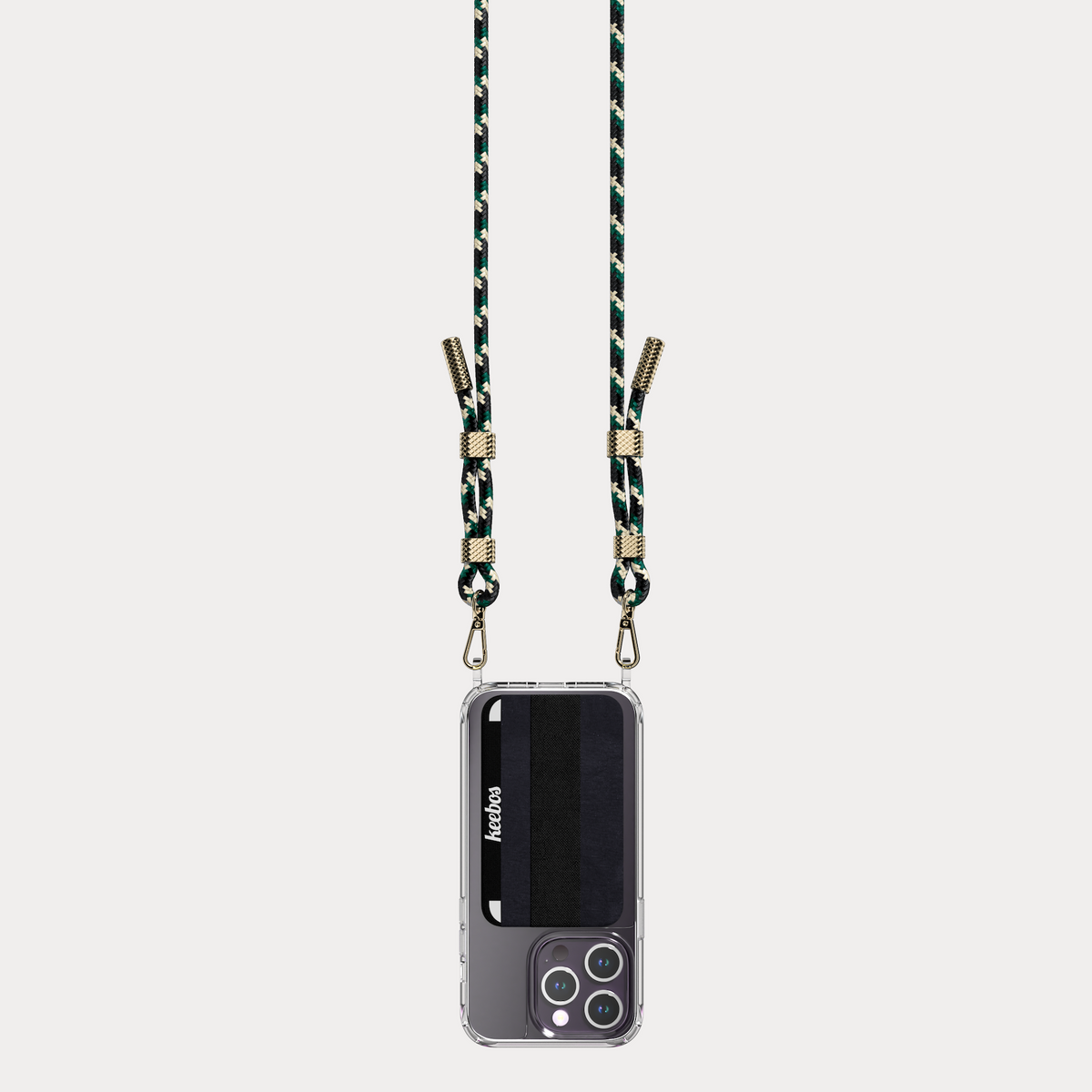 Camo Green Phone Necklace Case with Wallet | Keebos