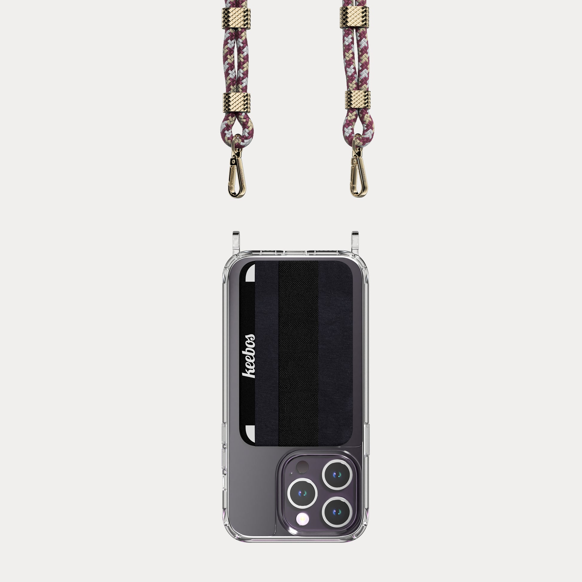 Crossbody Phone Case Necklace - Beach (Woven Red)