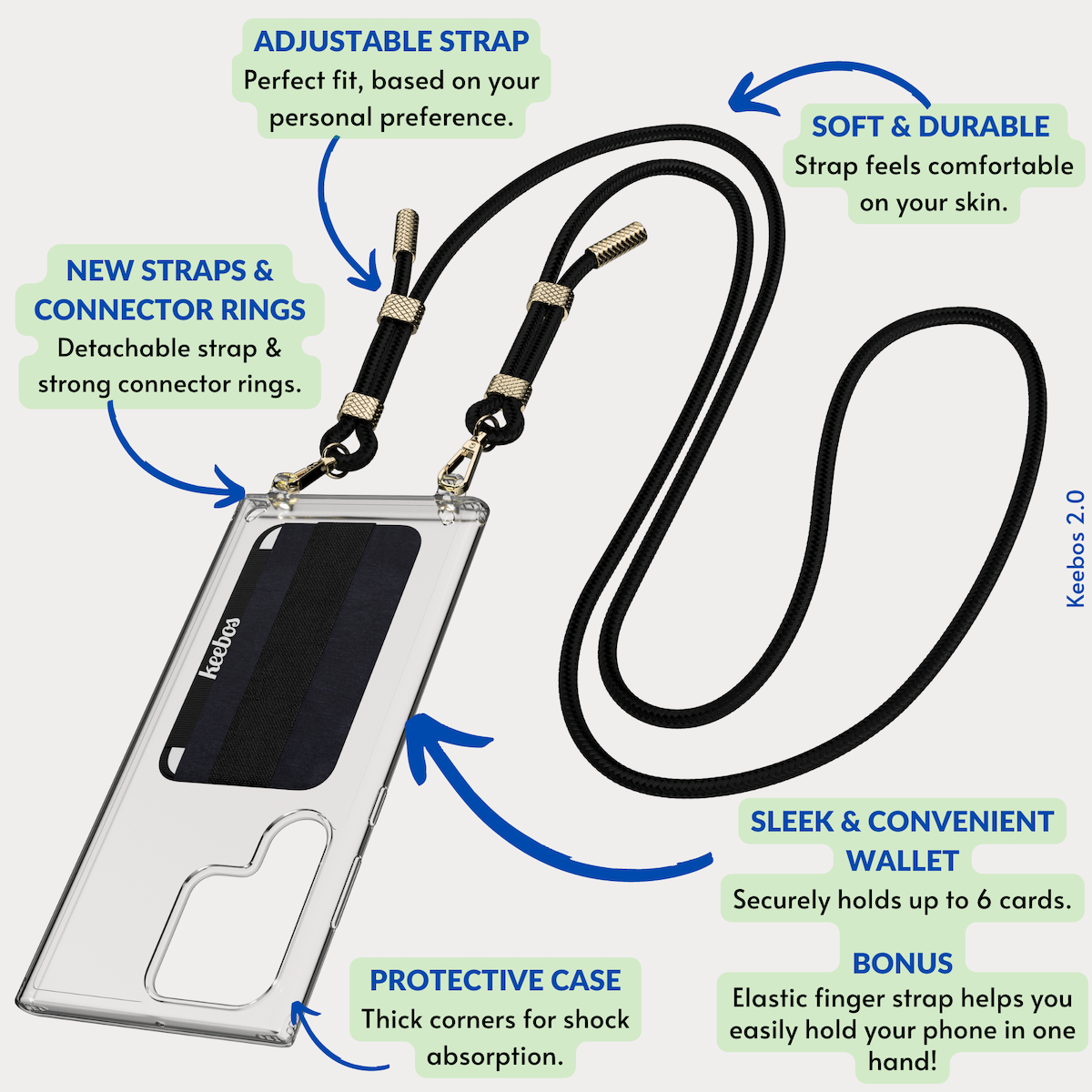 samsung galaxy crossbody phone case with black strap detachable